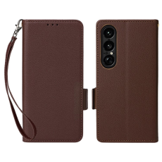 A-One Brand - Sony Xperia 1 VII Plånboksfodral Litchi Texture Med Rem
