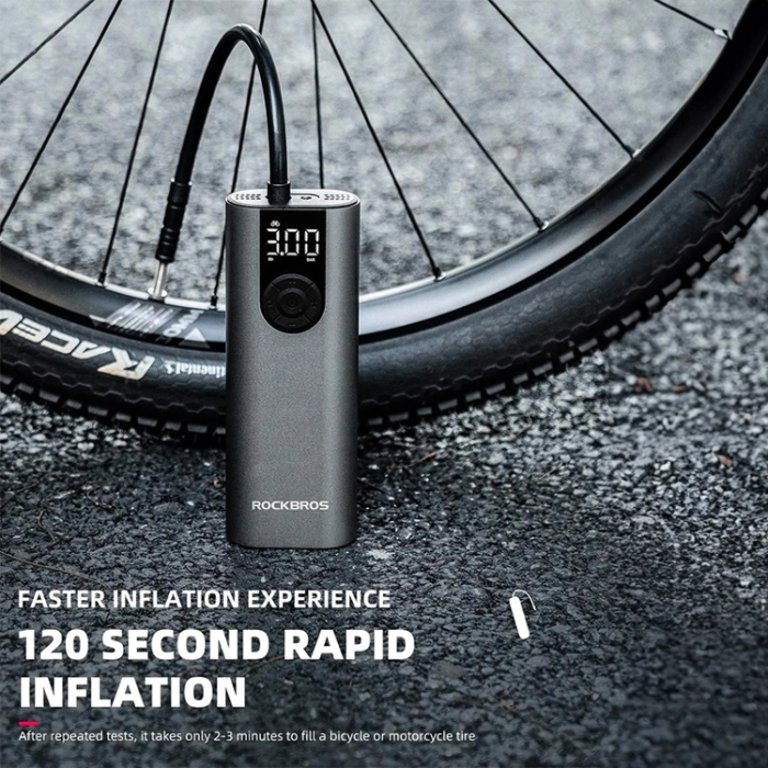 Rockbros - Rockbros Elektrisk Cykelpump - Svart