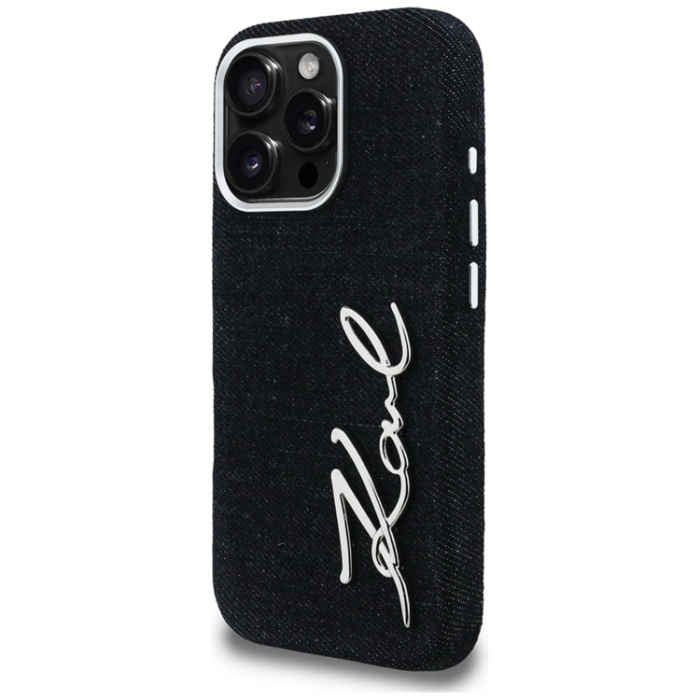 KARL LAGERFELD - Karl Lagerfeld Mobilskal För iPhone 16 Pro Jeans Signature Logo - Svart