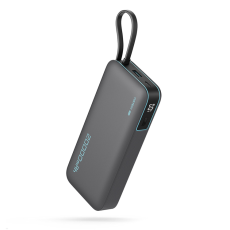 Cuktech - Cuktech Powerbank 20000 mAh 55W USB-C USB-A med Inbyggd Kabel - Gr&aring;