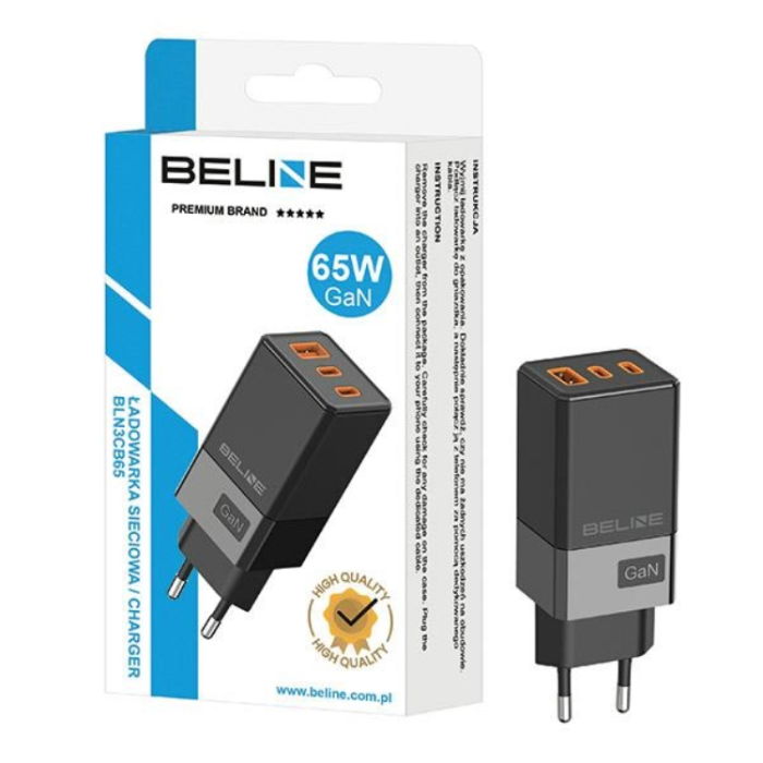 Beline - Beline Väggladdare 2x USB-C Till USB-A - Svart