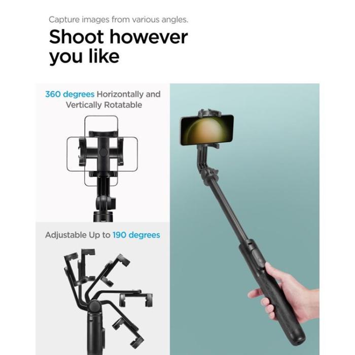 Spigen - Spigen Bluetooth Selfie Stick Tripod - Svart