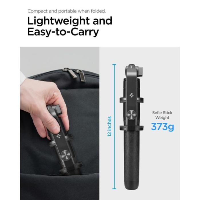 Spigen - Spigen Bluetooth Selfie Stick Tripod - Svart