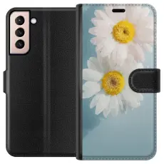 Gustaf - Pl&aring;nboksfodral till Samsung Galaxy S21 med Sommarblommor