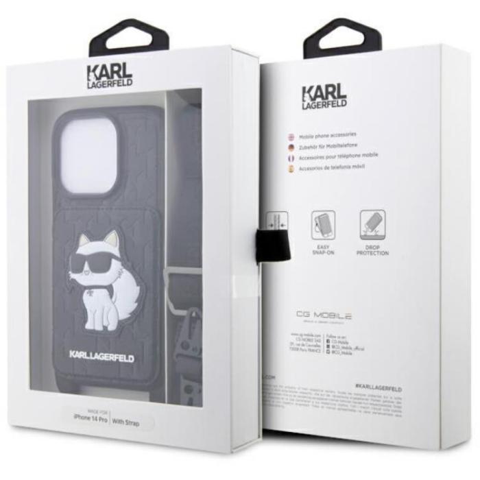 KARL LAGERFELD - Karl Lagerfeld iPhone 14 Pro Halsbandsskal Crossbody Monogram