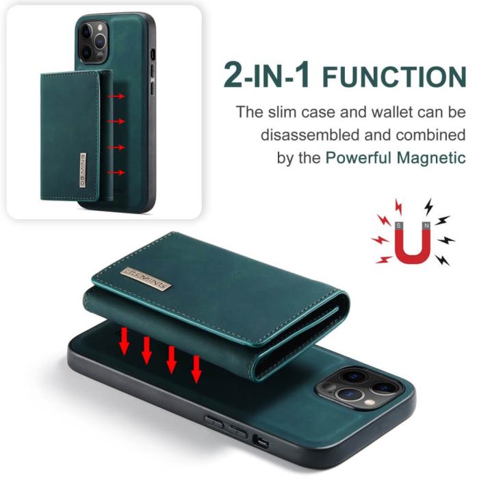 OEM - iPhone 11 Skal DG.MING M1 Magnetic Tri-fold Wallet Med Kickstand - Grön