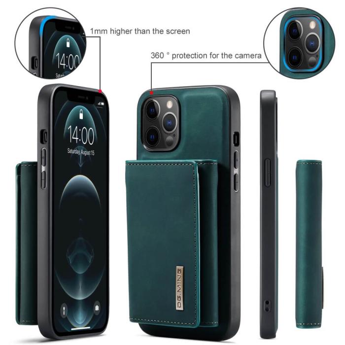 OEM - iPhone 11 Skal DG.MING M1 Magnetic Tri-fold Wallet Med Kickstand - Grön