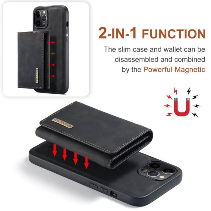 DG.MING - DG.MING iPhone 12 & 12 Pro Skal samt Wallet med Kickstand