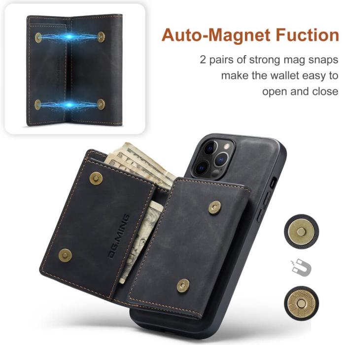 DG.MING - DG.MING iPhone 12 & 12 Pro Skal samt Wallet med Kickstand