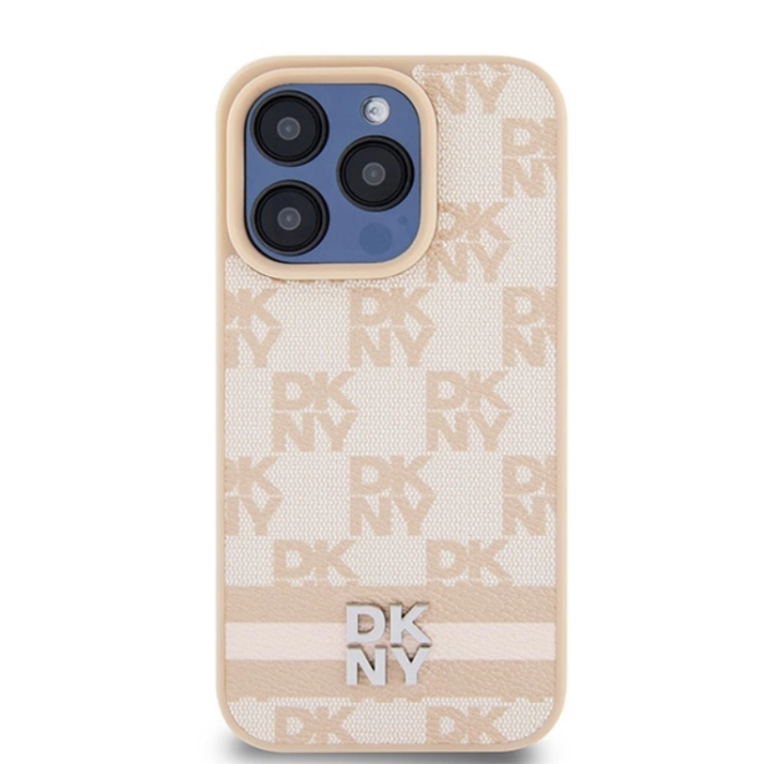 DKNY - DKNY iPhone 15 Pro Max Mobilskal Läder Checkered Mono Pattern