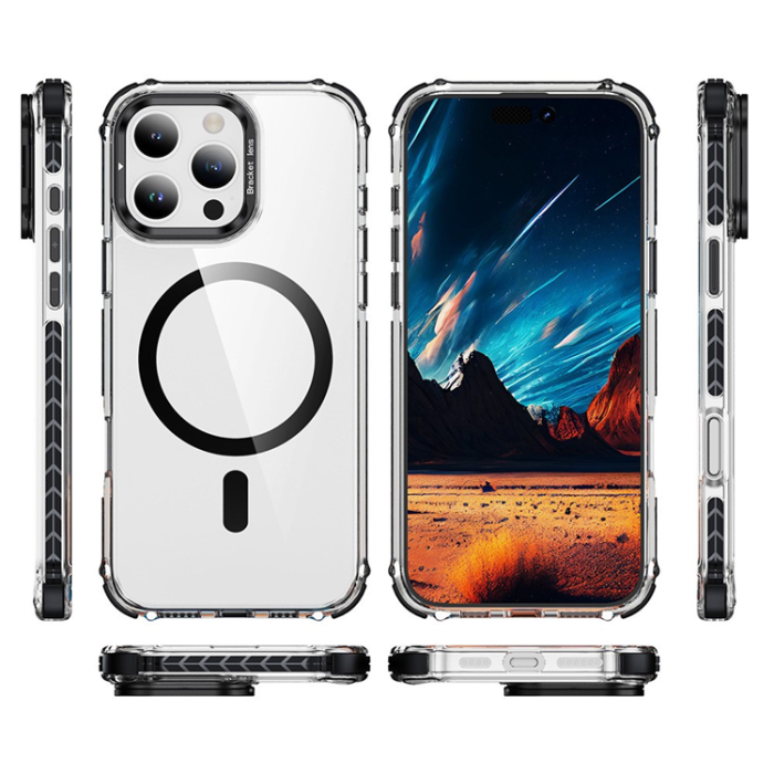 A-One Brand - iPhone 16 Pro Max Mobilskal MagSafe Kickstand - Svart