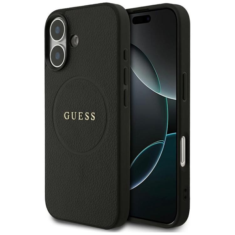 Guess Mobilskal till iPhone 17 MagSafe Grained Ring - Svart