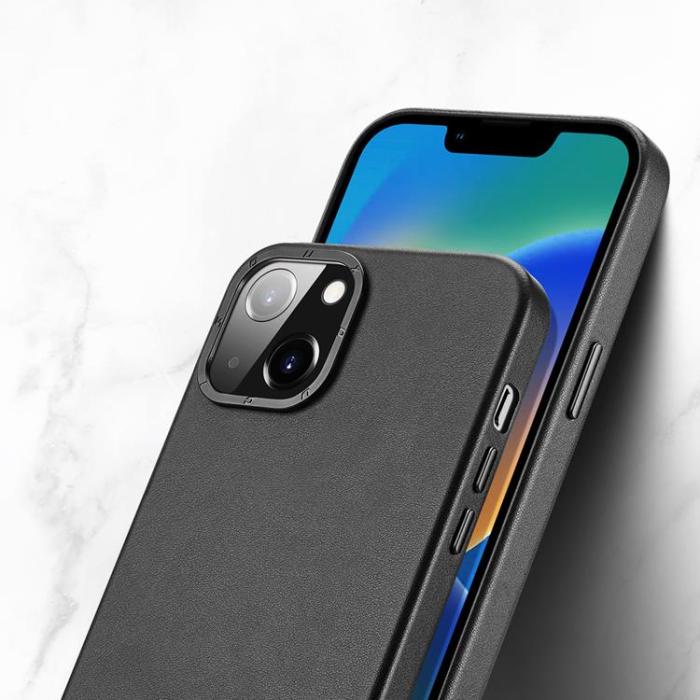 Dux Ducis - Dux Ducis iPhone 14 Skal MagSafe Elegant Grit Faux - Svart
