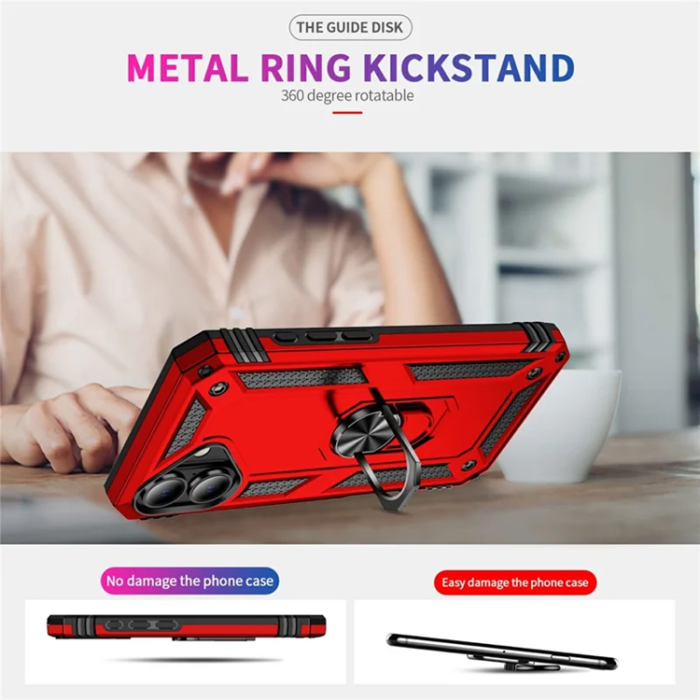 - iPhone 17 Mobilskal med Kickstand - Röd
