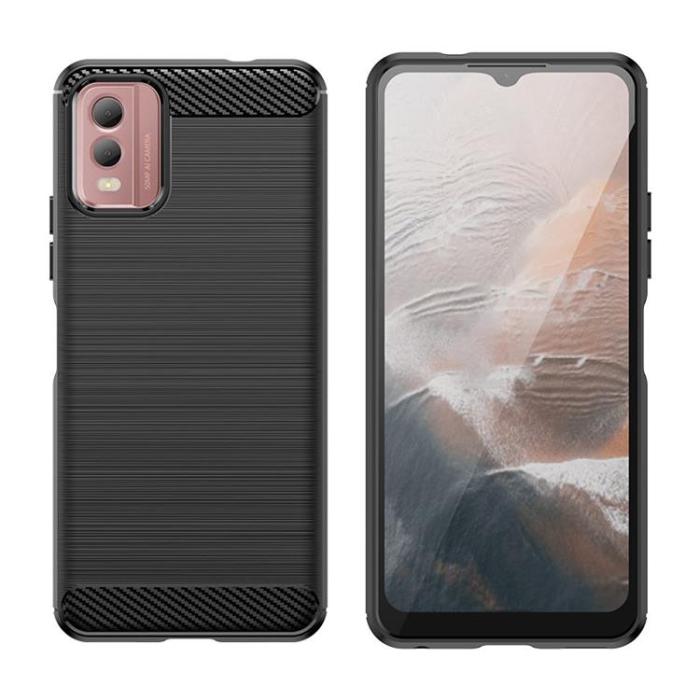 OEM - Nokia C32 Mobilskal Carbon Silikon - Svart