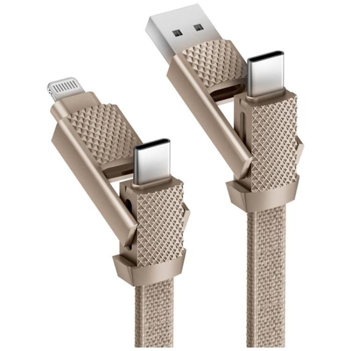 ENERGEA - Bazic USB-C/USB-A till USB-C/Lightning 60W Kabel 15cm 3A Alucable GoCharge
