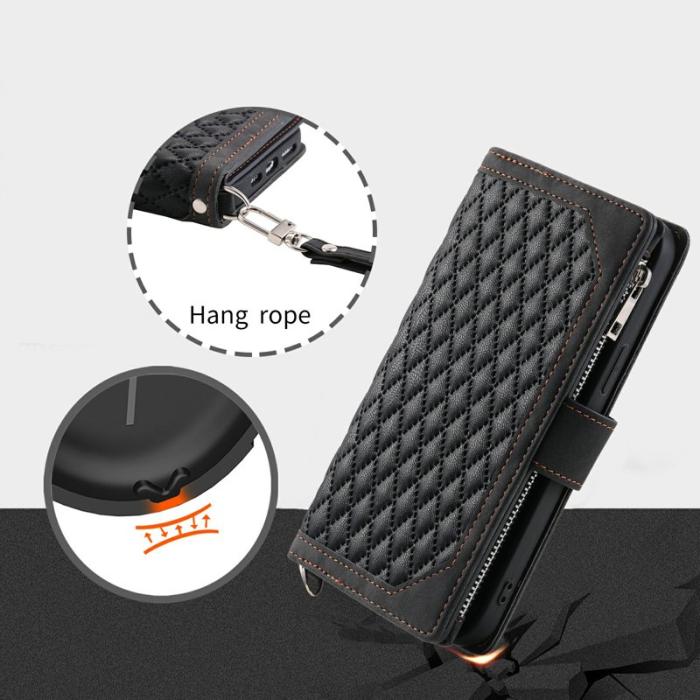 OEM - Samsung Galaxy S26 Plånboksfodral Rhombus Stitching Line Konstläder - Svart