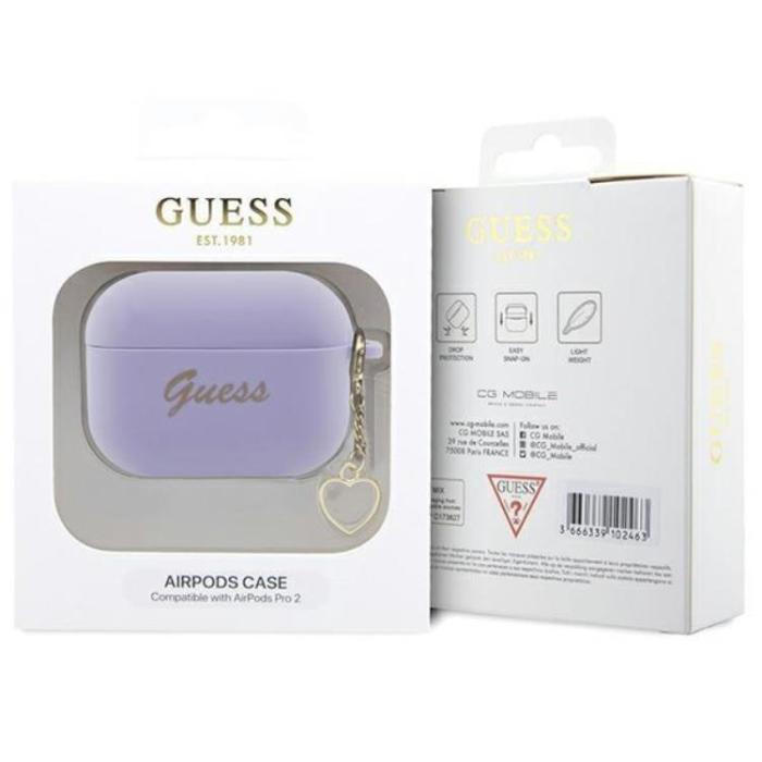 Guess - Guess Airpods Pro 2 Skal Charm Heart Collection - Lila