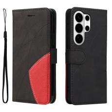 OEM - Samsung Galaxy S26 Ultra Pl&aring;nboksfodral St&auml;ll Konstl&auml;der - Svart