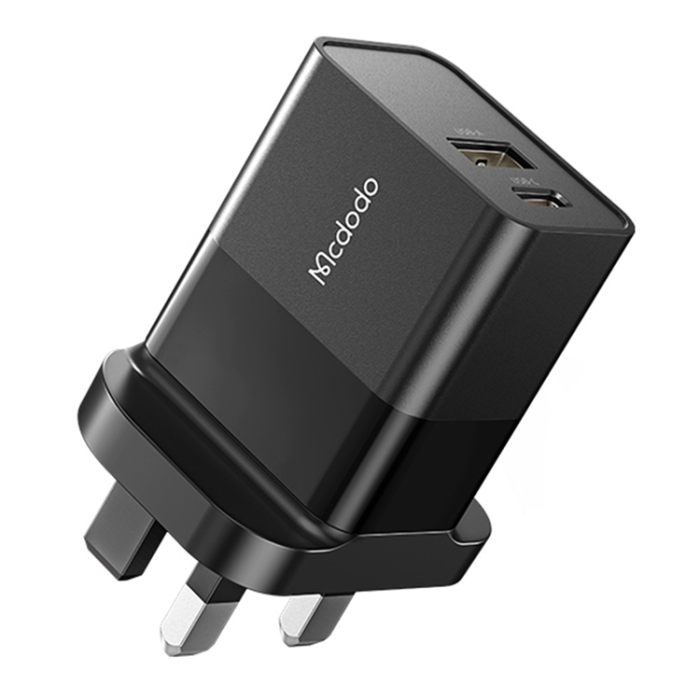 Mcdodo - MCDODO Snabbladdare 20W USB-A - USB-C UK CH-130 PD - Svart