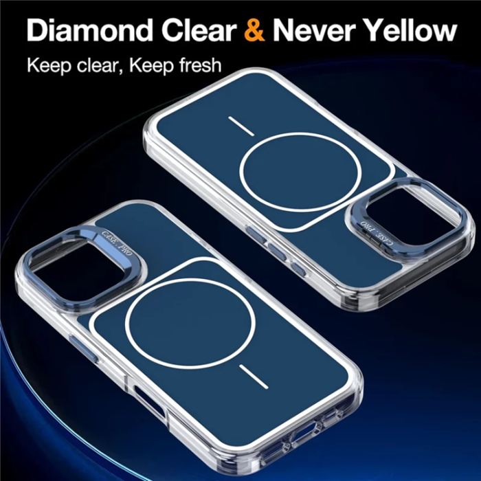 A-One Brand - iPhone 16 Mobilskal MagSafe Lens Kickstand med Handrem - Blå