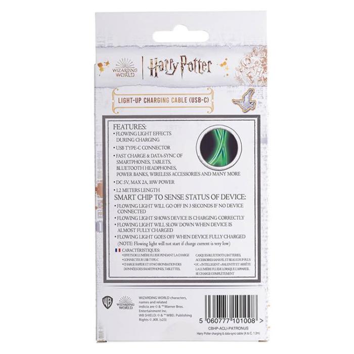 Harry Potter - Harry Potter USB A Till Lightning Kabel (1.2m) - Patronus