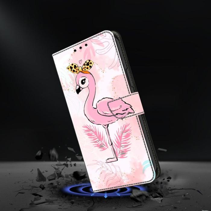 OEM - Samsung Galaxy A57 Plånboksfodral Konstläder Mönstertryck - Rosa Fågel