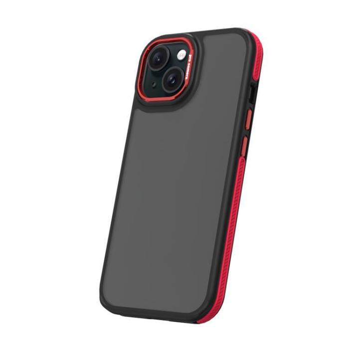 OEM - iPhone 16 Mobilskal Crystal Black - Röd
