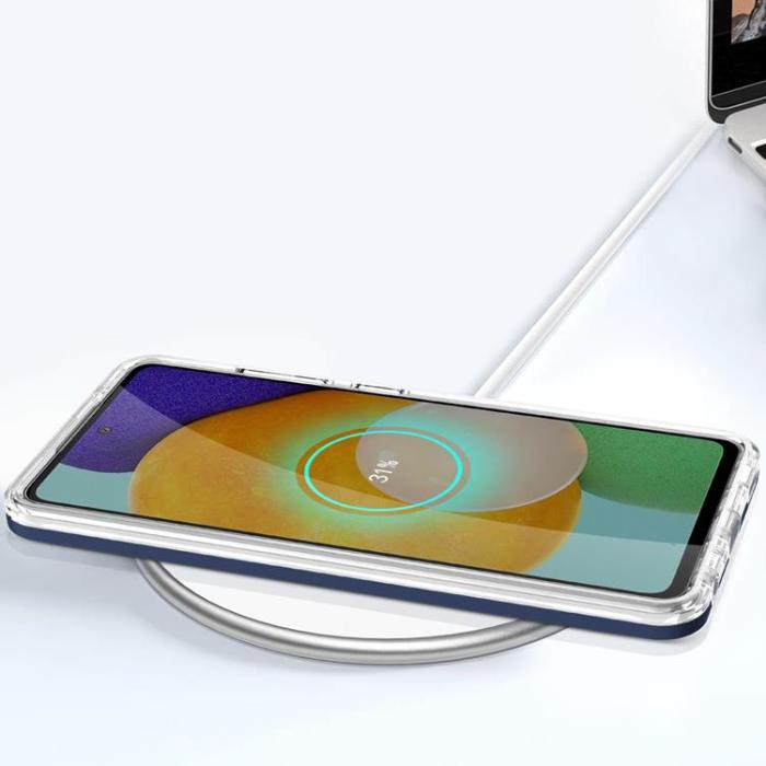 OEM - Galaxy A73 Skal Clear 3in1 Frame Gel - Blå