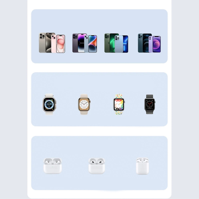 DUZZONA - Duzzona 4-in-1 Trådlös Laddare Magsafe iPhone, Apple Watch, AirPods W20 15W