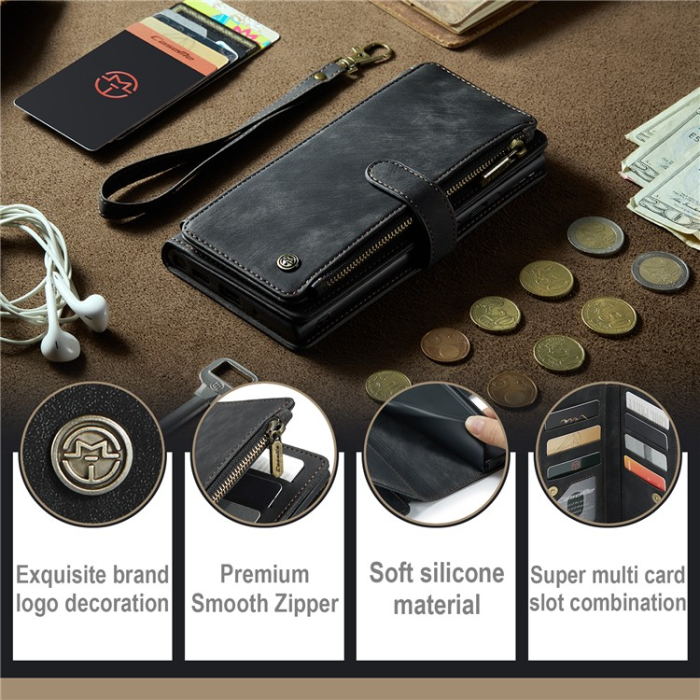 Caseme - CASEME Google Pixel 7A Plånboksfodral C30 Zipper - Svart