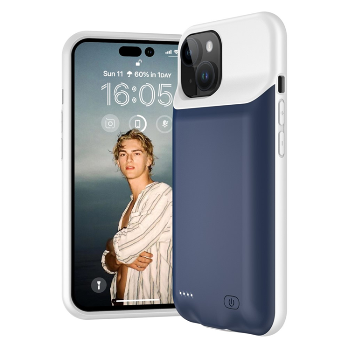 A-One Brand - iPhone 15 Batteriskal 7000mAh - Blå