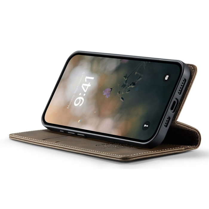 Caseme - Caseme iPhone 16e Plånboksfodral RFID Blocking - Coffee