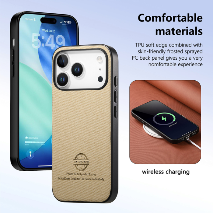 A-One Brand - iPhone 17 Pro Mobilskal Trasa Läder - Khaki