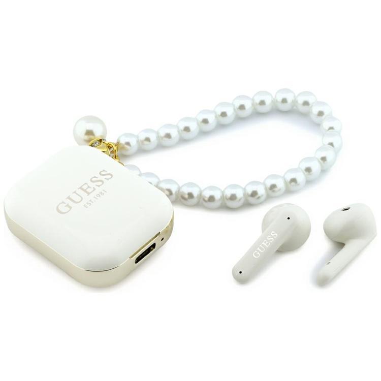 Guess TWS In-Ear Hörlurar Pearl Strap - Vit | 505771 | AlltMobil
