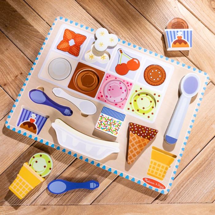 MND - MND Pusselset Wooden Magnetic Puzzle Playset Ice Cream