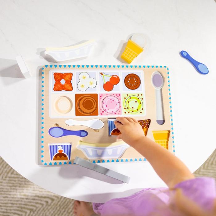 MND - MND Pusselset Wooden Magnetic Puzzle Playset Ice Cream