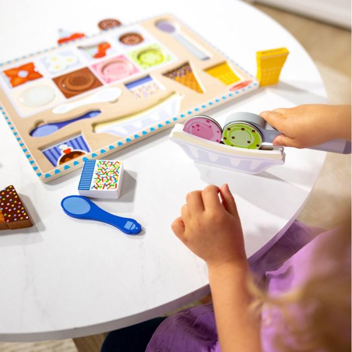 MND - MND Pusselset Wooden Magnetic Puzzle Playset Ice Cream