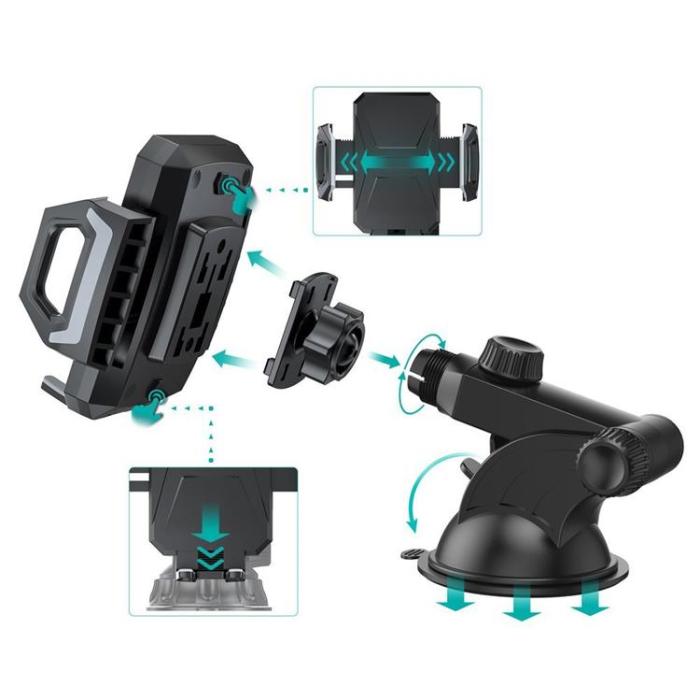 UTGATT1 - Choetech Billaddare qi 15W Bilhållare För Instrumentbräda Vindruta - Svart