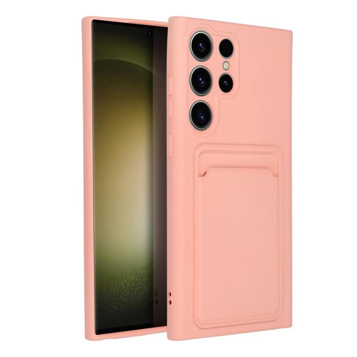 OEM - Skal med Kortfack för Samsung S23 Ultra rosa