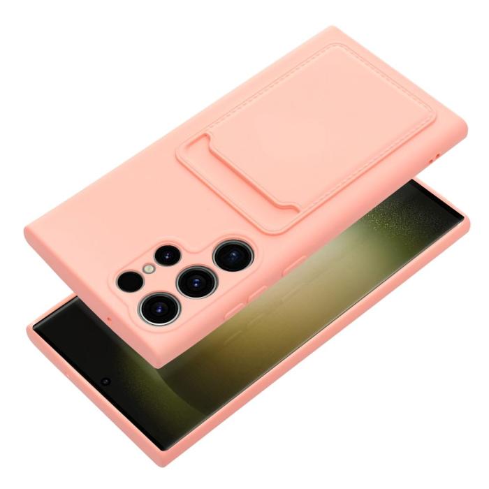 OEM - Skal med Kortfack för Samsung S23 Ultra rosa