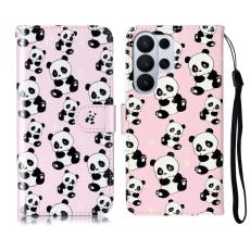 OEM - Pl&aring;nboksfodral f&ouml;r Samsung Galaxy S26 Ultra Konstl&auml;der med rem - Panda