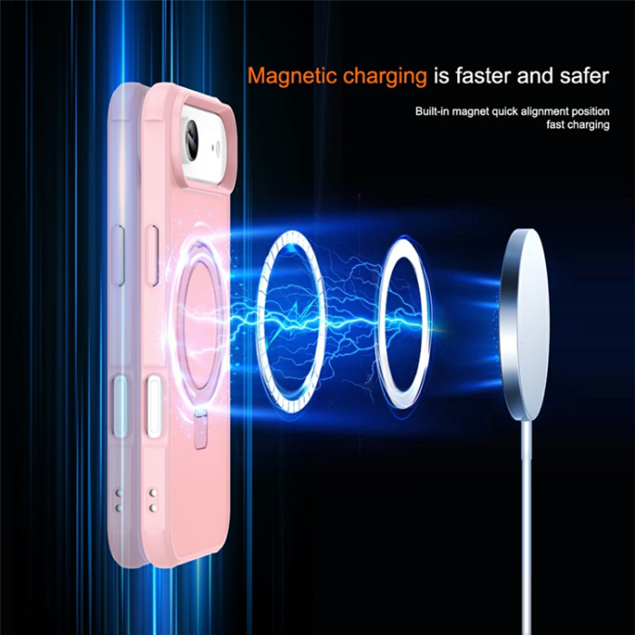 A-One Brand - iPhone 17 Air Mobilskal MagSafe TPU+PC Kickstand - Rosa
