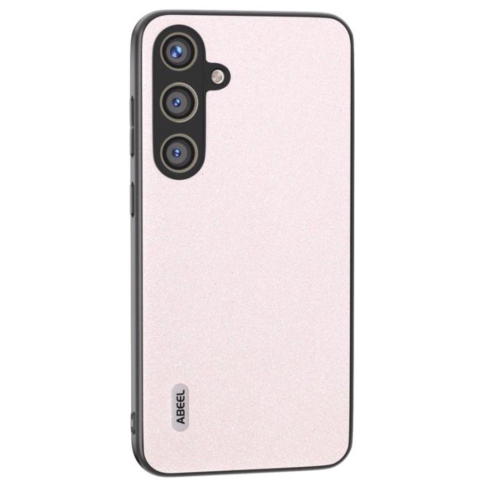 ABEEL - ABEEL Mobilskal till Galaxy S24+ PU Läder Glitter Ytbehandling - Vit
