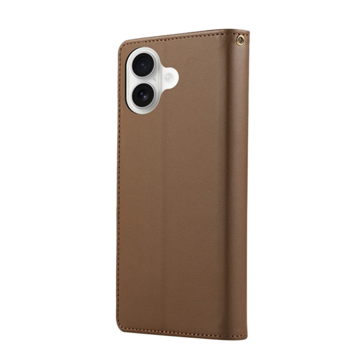 A-One Brand - iPhone 17 Plånboksfodral RFID Rhombus Läder - Brun