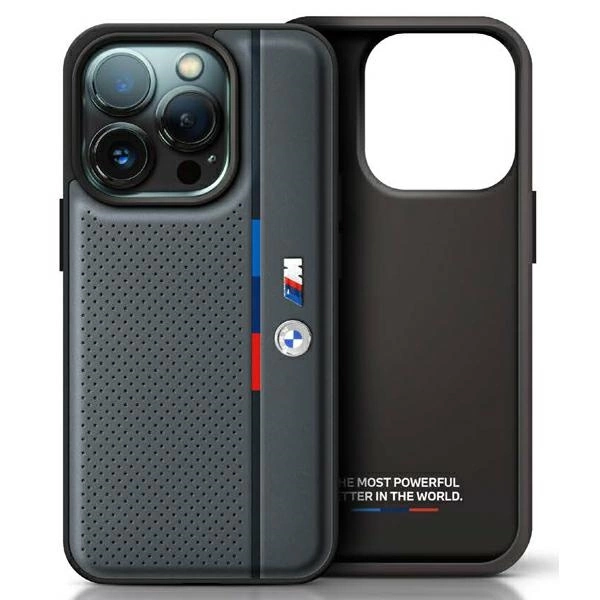 BMW iPhone 16 Mobilskal Perforated Tricolor Line - Mörkgrå | 2353 | AlltMobil