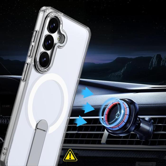 A-One Brand - Mobilskal för Galaxy S26 MagSafe Hybrid Armor X med Stativ - Transparent