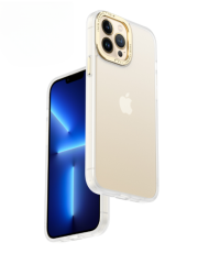 OEM - iPhone 14 Plus Skal Kameraram i Aluminiumlegering - Vit Guld