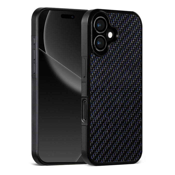 A-One Brand - iPhone 17 Mobilskal MagSafe Aramid Fiber Twill Texture - Blå