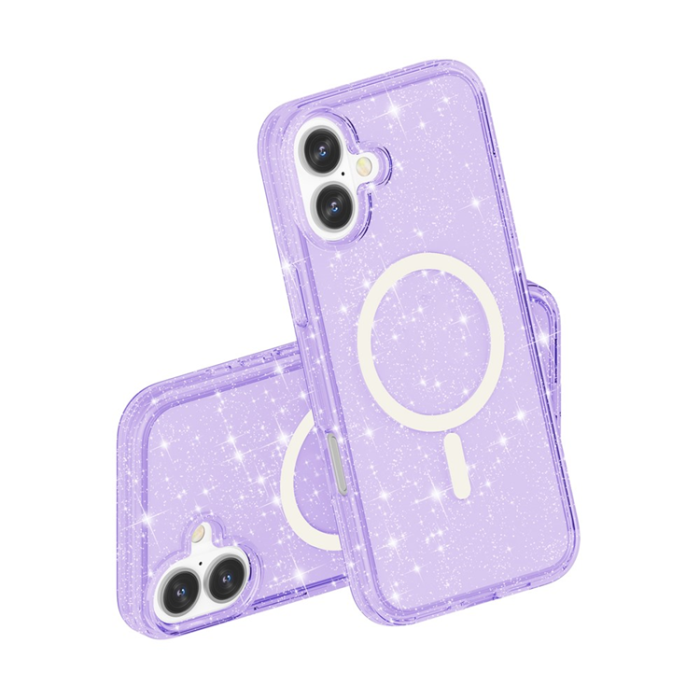 A-One Brand - iPhone 17 Mobilskal MagSafe Puderglitter - Lila